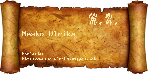 Mesko Ulrika névjegykártya